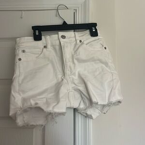 white jean shorts, american eagle, size 2